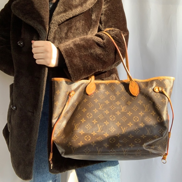Louis Vuitton Neverfull Canvas Monogram Designer Tote Bag Made In France Y2K - Picture 4 of 17